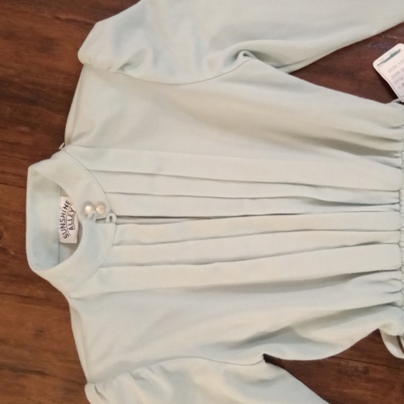 Sunshine Valley Vintage Mock neck with Shoulder Pads Midi Dress in Mint Size 4 - Picture 4 of 8